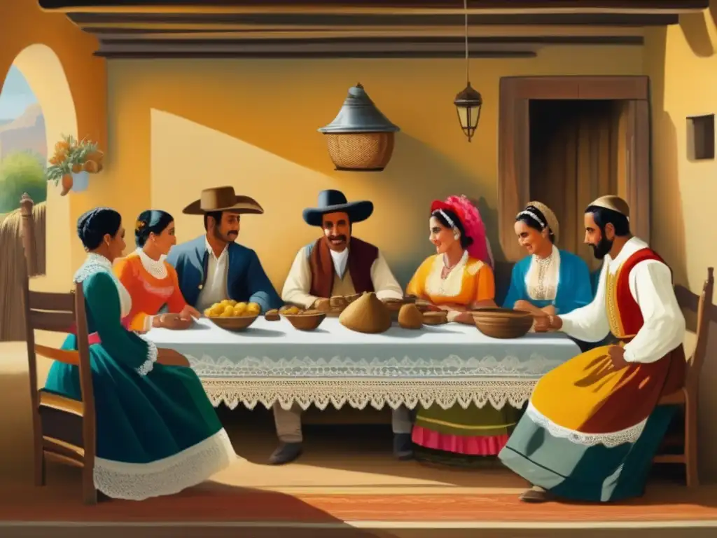 Pintura vintage: Tradición del mate en la región rioplatense