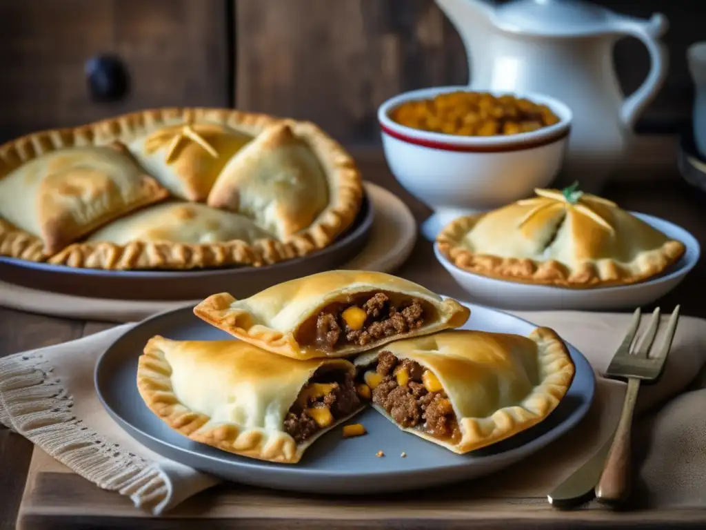 Receta de empanadas con mate en cocina vintage