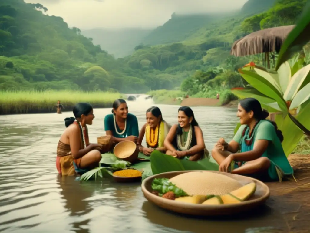 Recetas innovadoras de mates fríos: Ceremonia de mate en comunidad indígena con paisaje natural y tradiciones