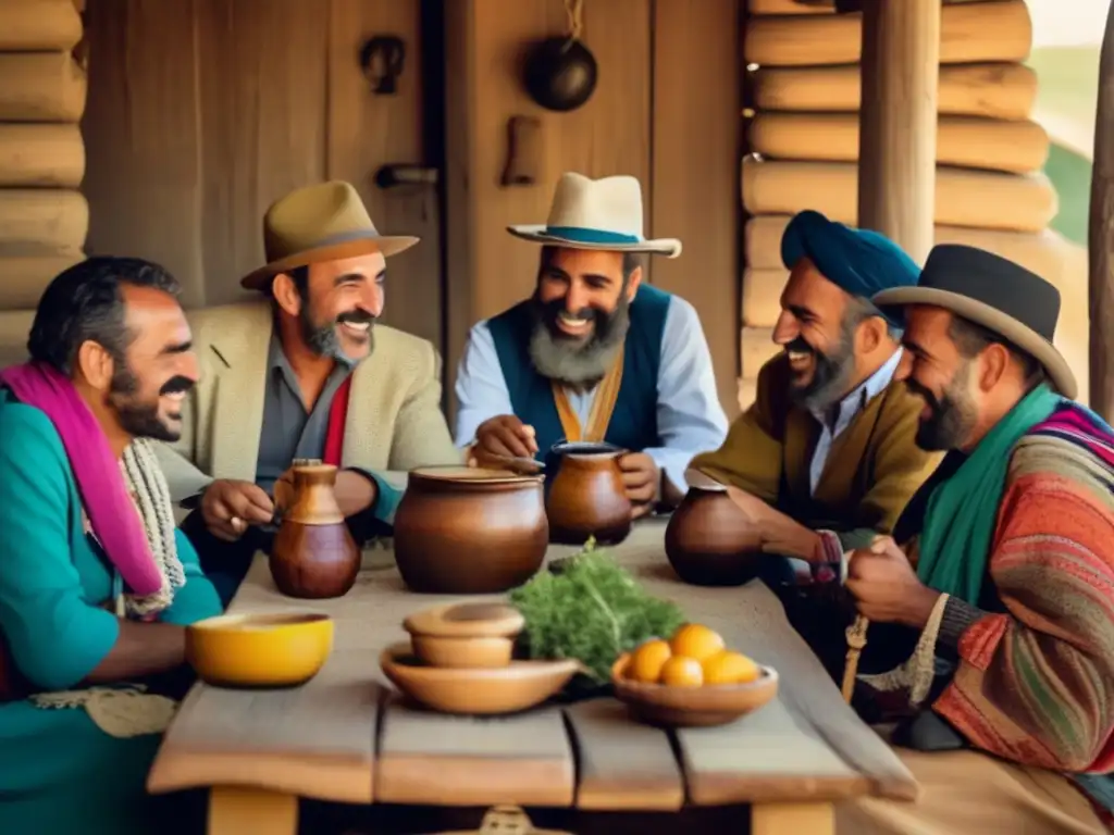 Reunión tradicional del mate en la región rioplatense