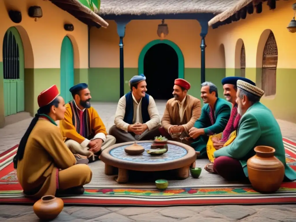 Reunión tradicional de mate en una antigua casa, con hermosos utensilios y ambiente cálido