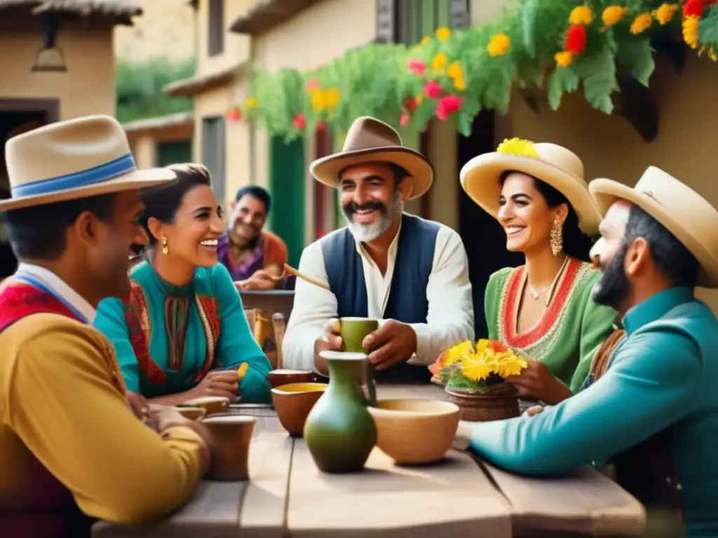 Reunión tradicional de mate en el patio, con Torneos Internacionales de Mate Rioplatense