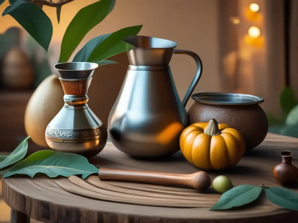 Tradición mate rioplatense: mesa rústica con mate, bombilla y gente disfrutando