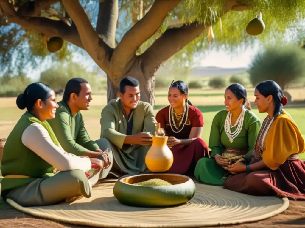 Ritual de yerba mate en entorno rural con impacto económico del cultivo de yerba mate