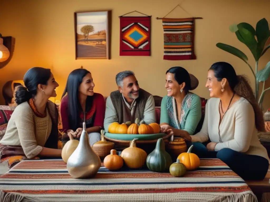 Rondas de mate en Uruguay: amigos y familia disfrutan de momentos cálidos y tradicionales en una acogedora sala