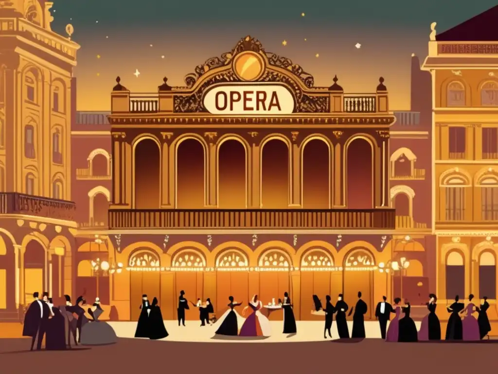 Ilustración vintage: Ópera y Teatro Musical con Mate