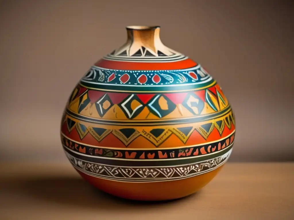 Técnicas ancestrales de decoración del mate: gourd decorated with indigenous art