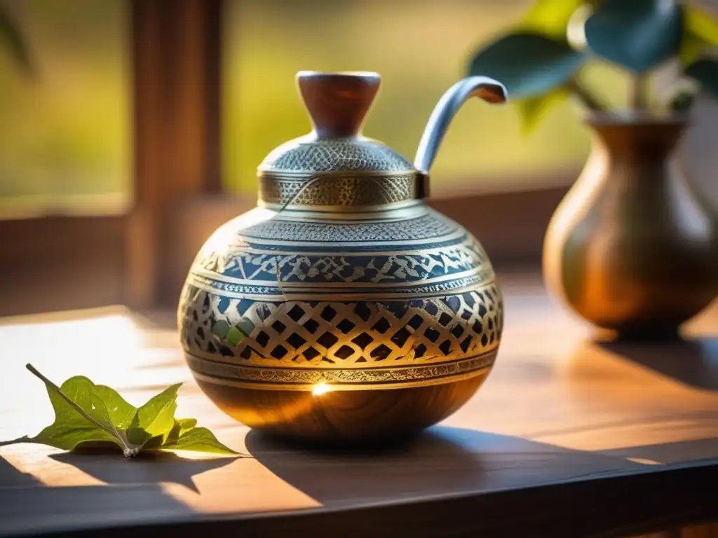 Técnicas de cebado de mate tradicional: mate gourd, bombilla, artesanía, nostalgia