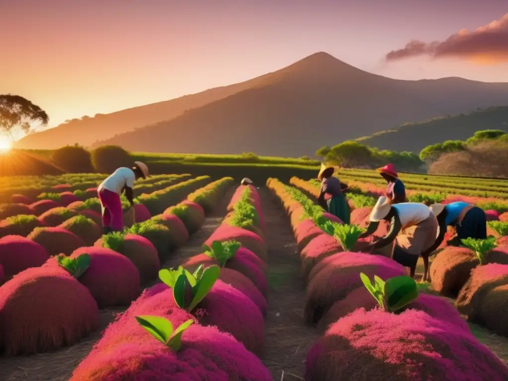 Técnicas para preparar mate perfecto en una plantación tradicional de yerba mate al atardecer