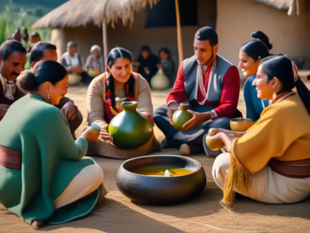 Tradicional círculo de mate rioplatense: relación entre cebado mate y folklore