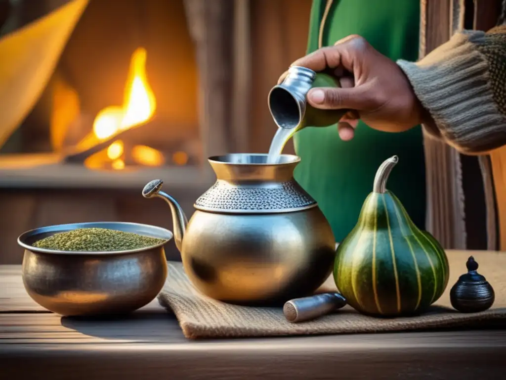 Tradicional escena rioplatense: mate, gourd, yerba, nostalgia y tradición