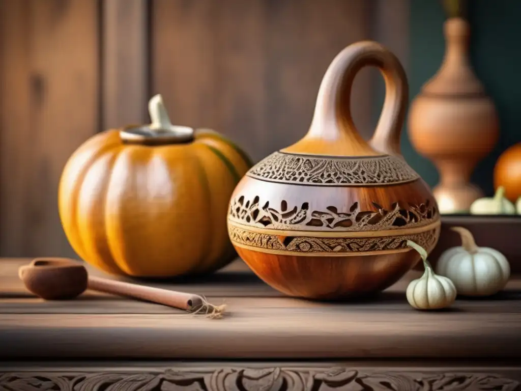 Tradicional mate vintage: gourd, bombilla y beneficios del mate para la salud