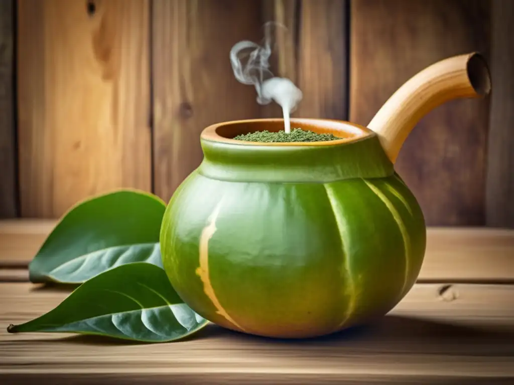 Tradicional mate con bombilla y beneficios del mate para pulmones