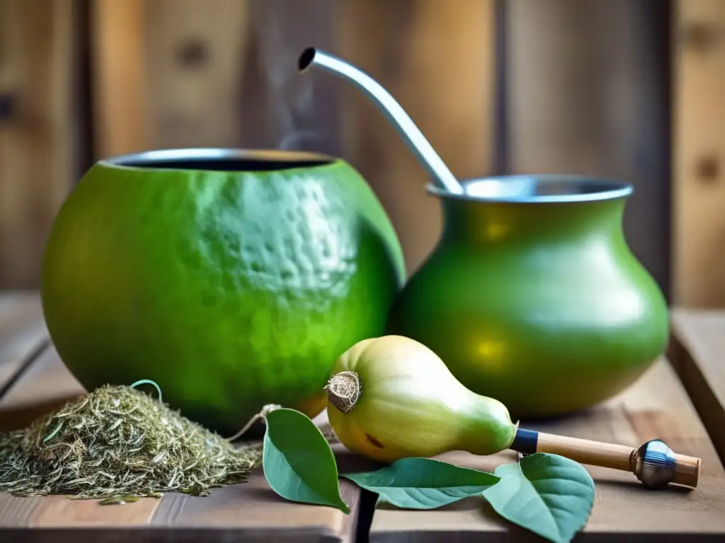 Tradicional mate gourd y bombilla con yerba mate: beneficios del mate para diabetes