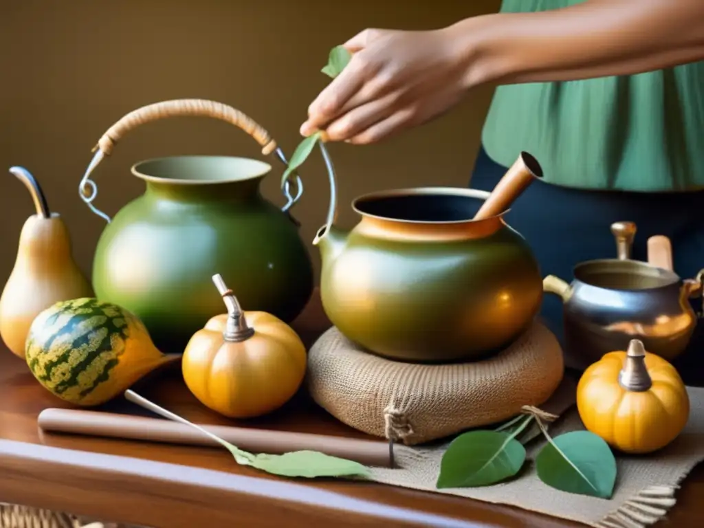 Preparación tradicional de mate con esencias florales