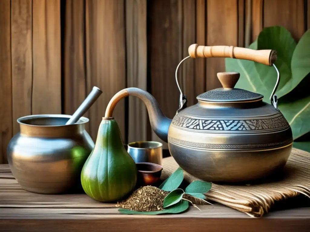 Preparación tradicional de mate, con impacto económico del cultivo de yerba mate