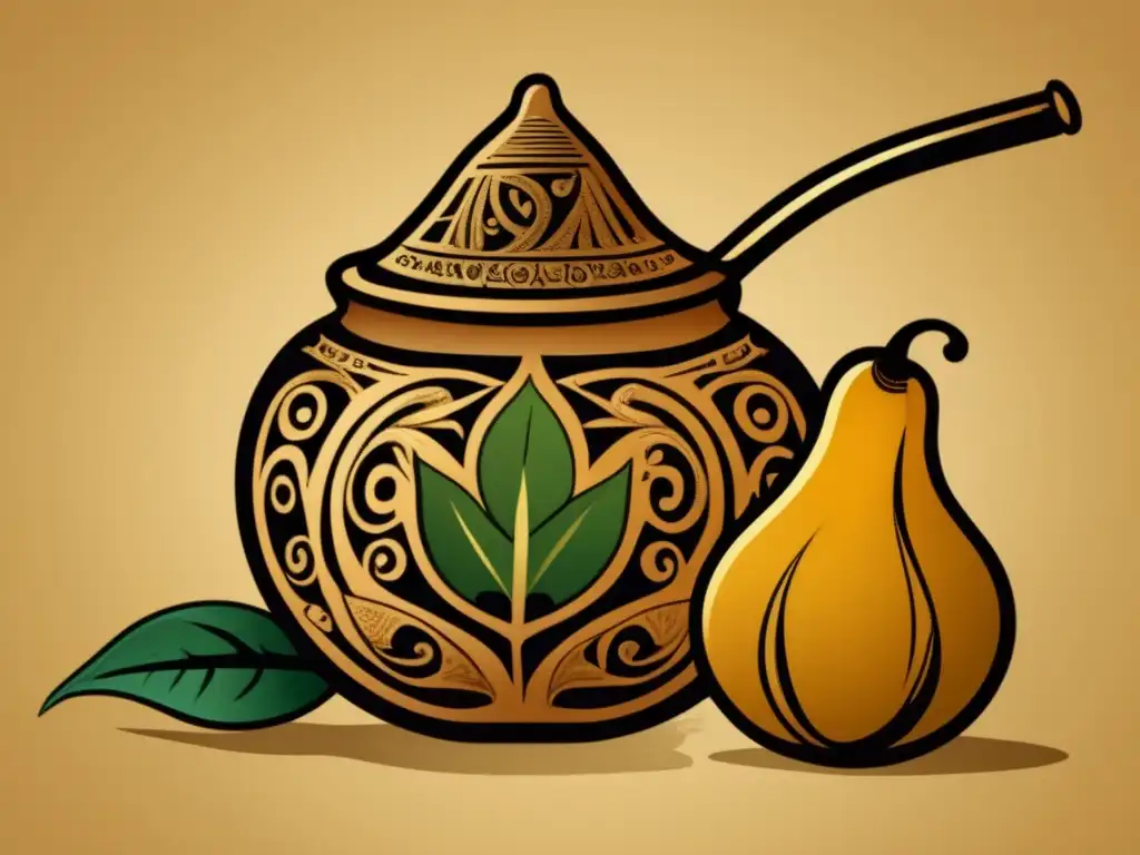 Preparación tradicional del mate paso a paso con gourd, yerba mate, bombilla y mapas sudamericanos