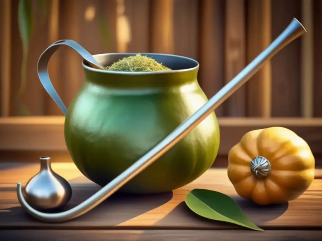 Tradicional mate gourd con yerba mate y regulación legal producción mate