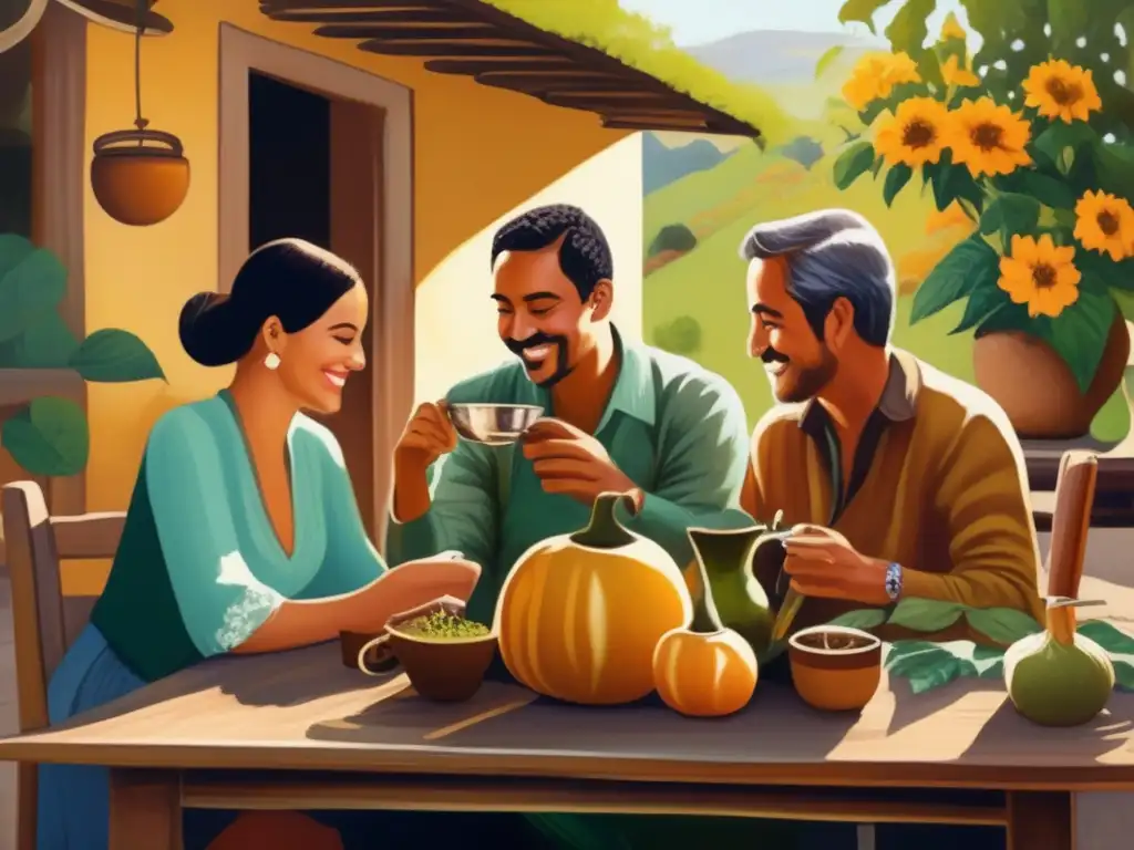 Tradicional reunión de amigos disfrutando del mate con beneficios antioxidantes