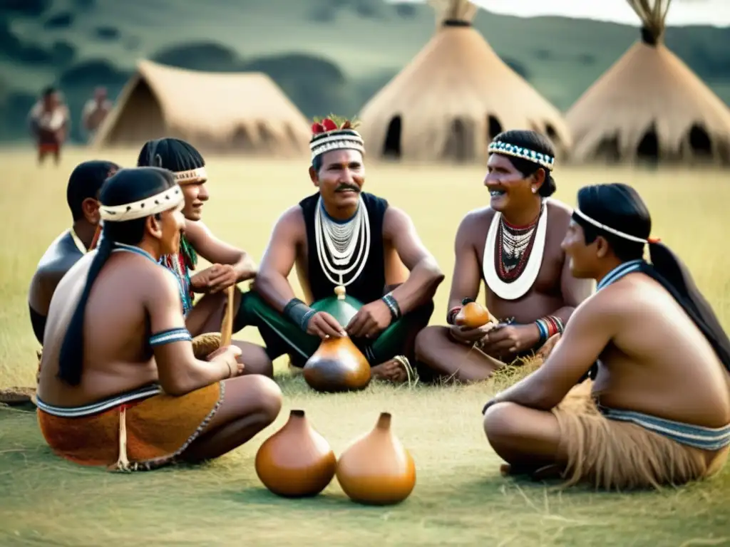 Tribus guardianes en ritual mate rioplatense, tradición y comunidad en la vasta belleza de las tierras