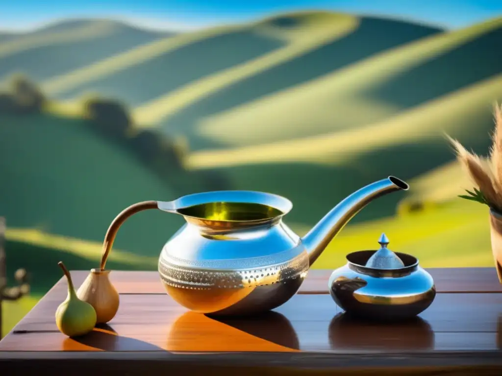 Turismo rural: tradición mate rioplatense, imagen vintage de ceremonia mate, naturaleza y cultura en armonía