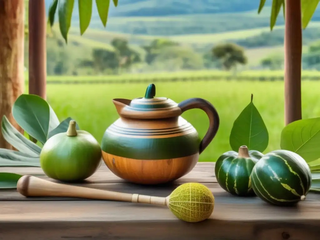 Turismo rural mate tradición rioplatense: Tradición del mate en Argentina y Uruguay, con gaucho preparando en plantación de Misiones