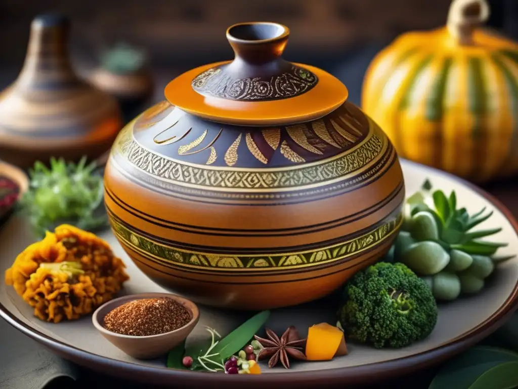 Plato gourmet con mate y bombilla Yerba mate gourmet para alta cocina con exquisita presentación