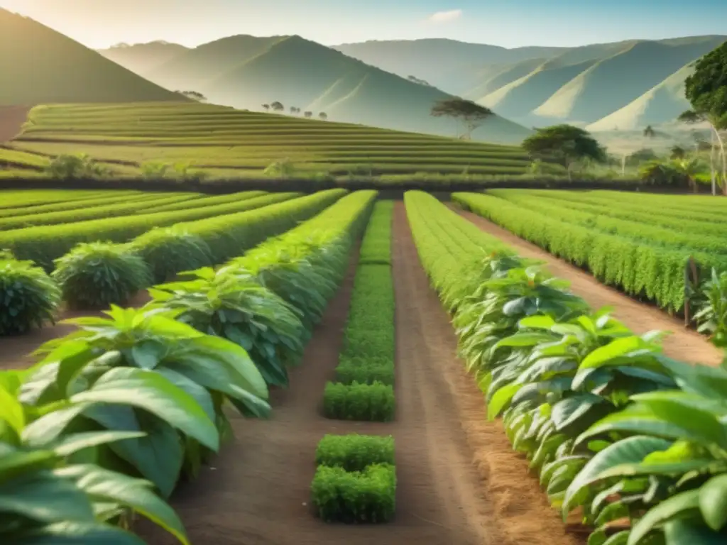 Plantación vintage de yerba mate en Sudamérica