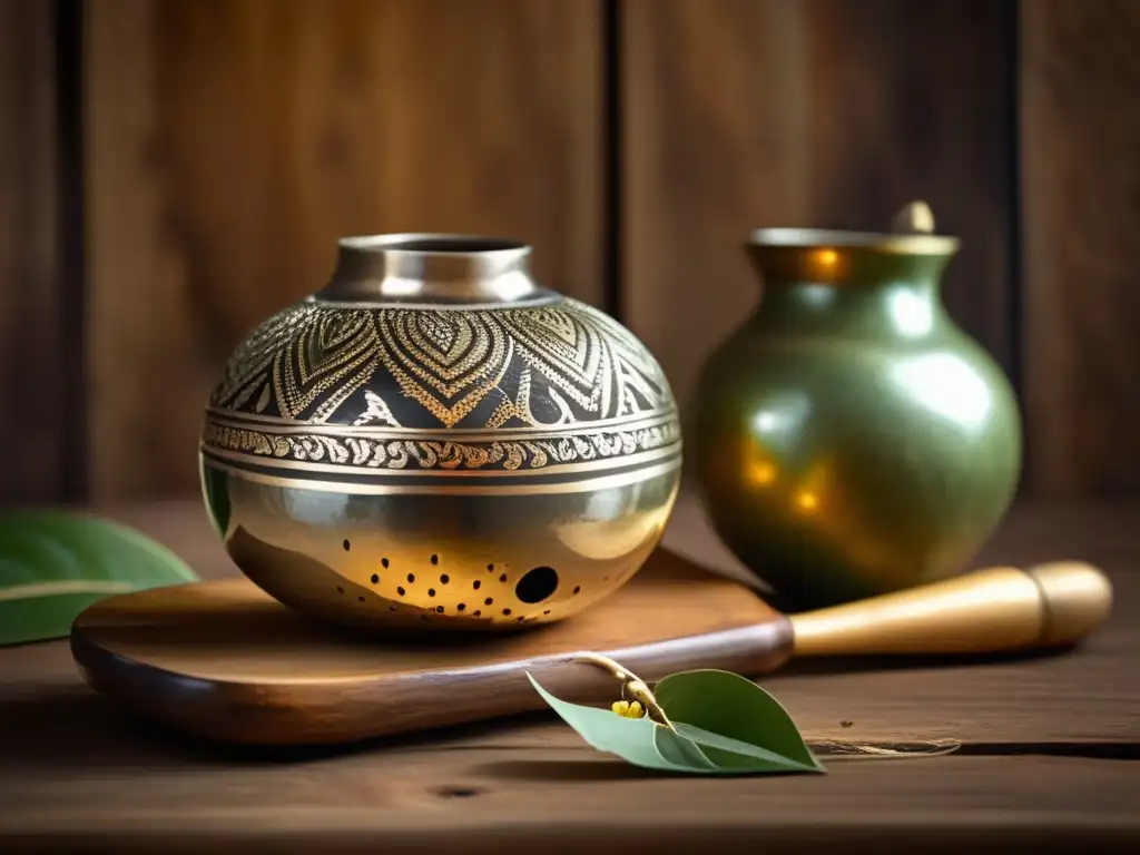 Yerba mate y bombilla en mesa de madera, reflejando la influencia del mate en redes comunitarias