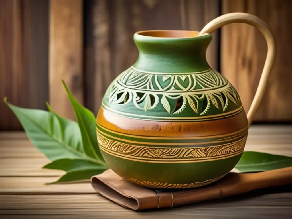 Set de yerba mate vintage con blends de sabores Yerbas saborizadas para mate tradicional con gourd y bombilla en un entorno vintage